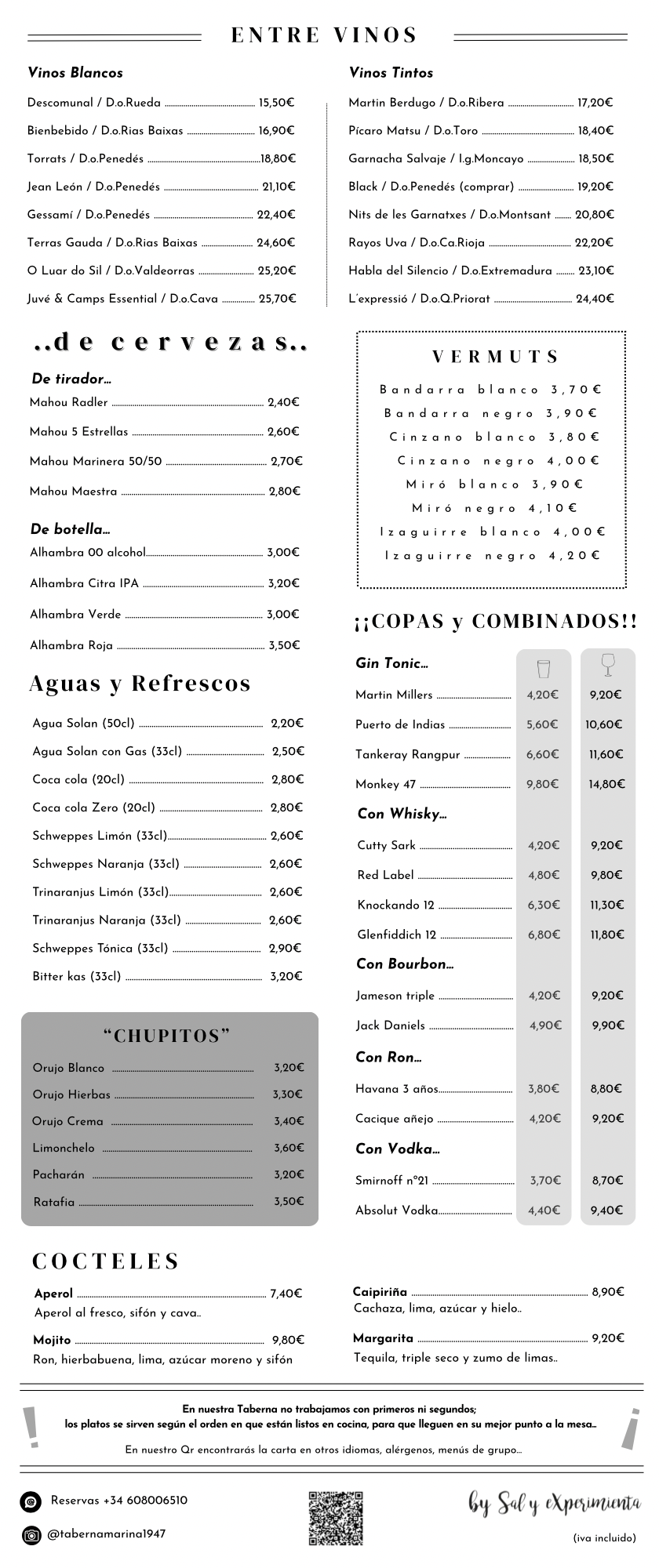 Carta Bebidas