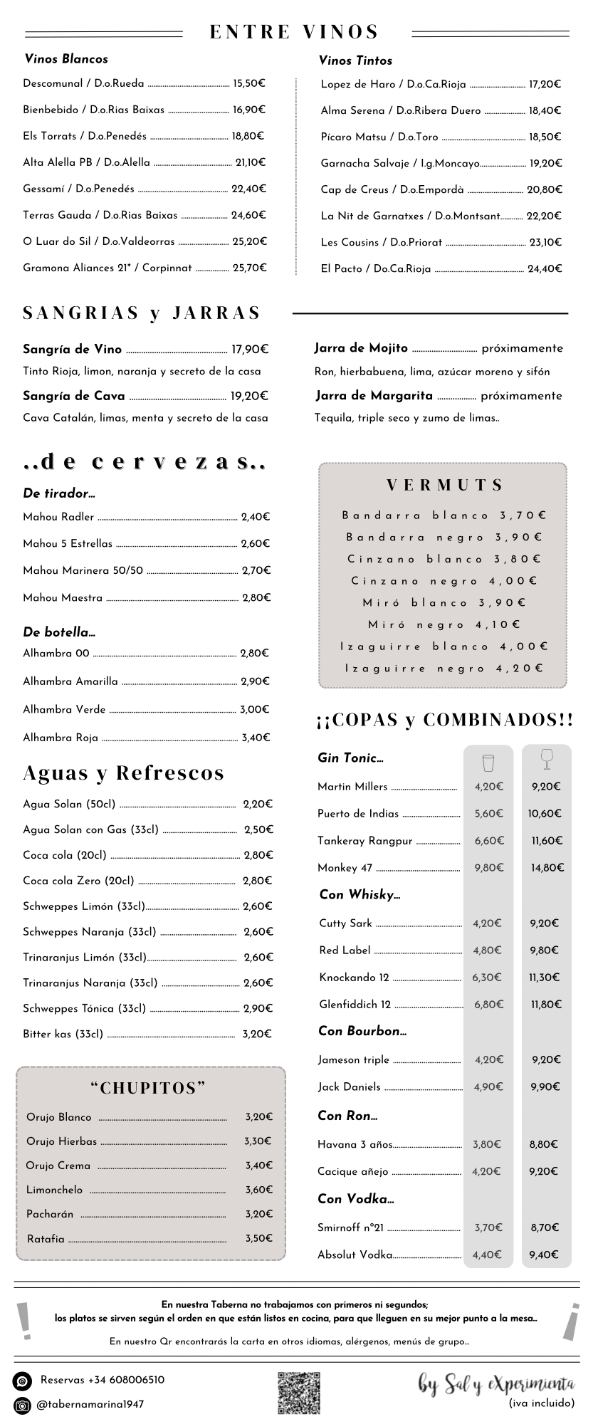 Carta Bebidas